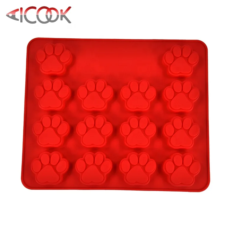100% Food grade silicone small size dog bones shape cookie bake pan pet paws shape biscuit molds