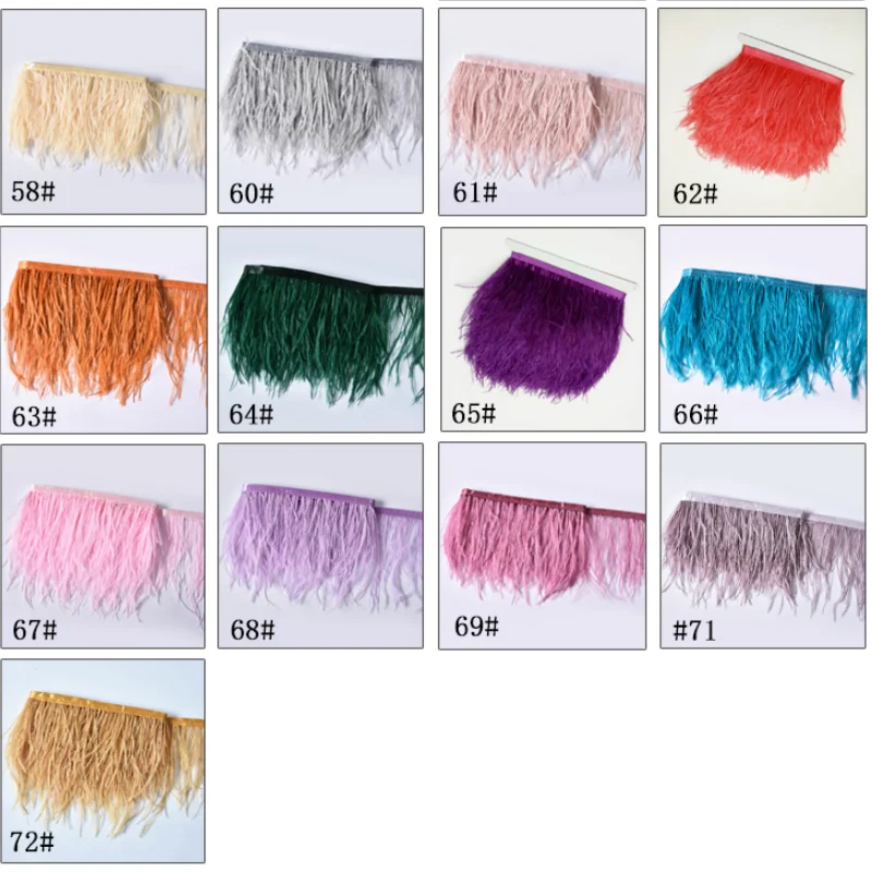 Wholesale 13-15cm Ostrich Feather Lace Trim Feather Fabric Costume Material