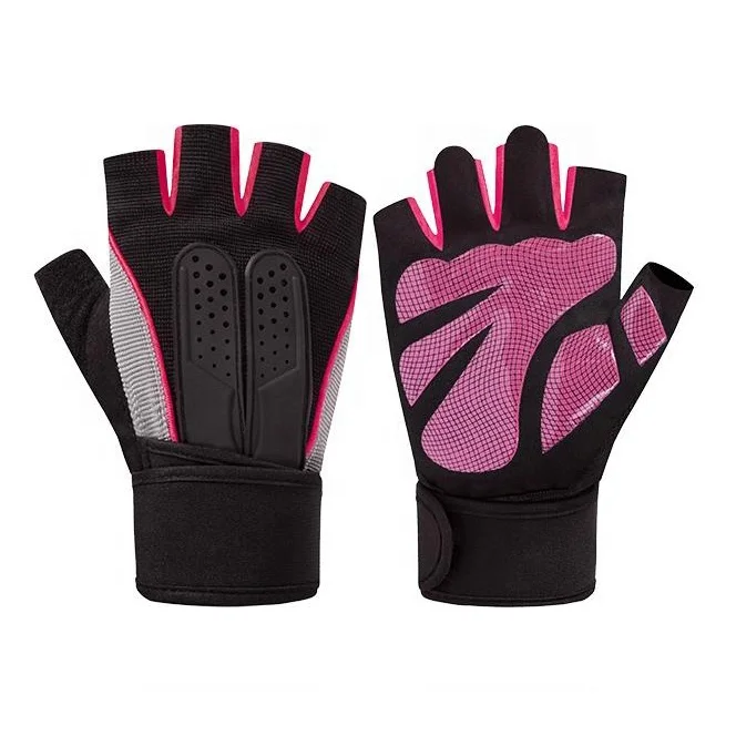 Non Slip Wearable Weightlifting Fitness Wristband Gloves Half Finger Sport Gym Gloves