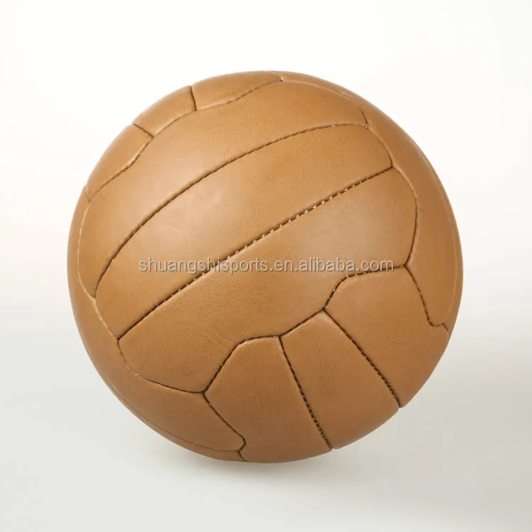 100% Pure Cow Leather Traditional Handsewn Softly Brown PVC Size 5 Retro Soccer Ball,Soccer Ball Retro