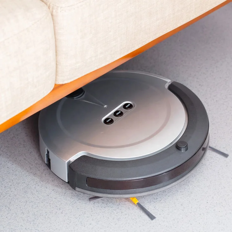 KRV208 Red Silver Black 1000Pa Strong Suction Recharge Station Remote Controller Vacuum Cleaner Robot With Water Tank