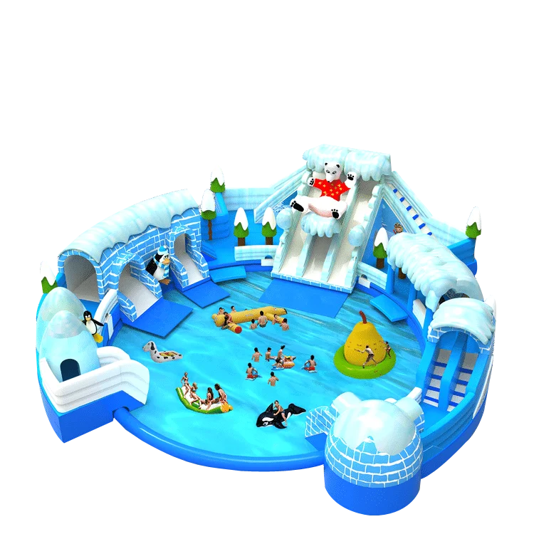 Popular  Games Ice-world Theme  Inflatable Pool Water Park For Sale