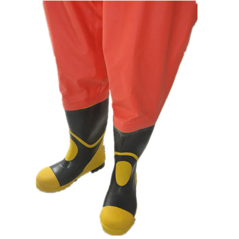 chemical protective suit hazmat clothes half closed PVC supported