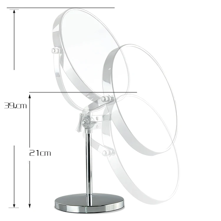 
2 Sided Table Top Concave and Convex Makeup Mirror with Round Movable Base 