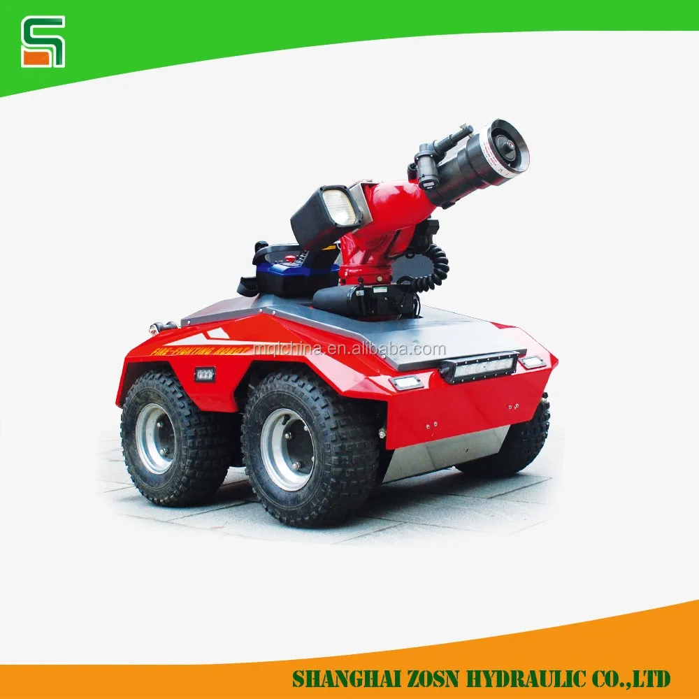 Rubber tracked all terrain forest and in side building rc control unmanned electric fire extinguishing robot