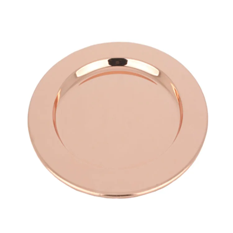 
13 inch Wedding Decorative Under Plates Rose Gold Metal Charger Plates 