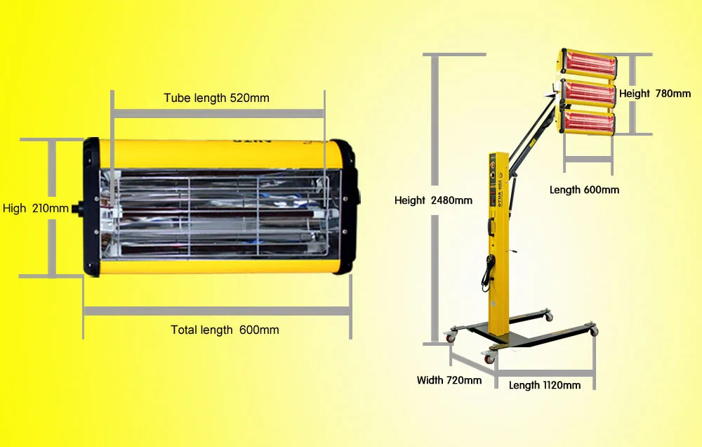 Guangzhou инфракрасная краска сушилка автомобильная лампа/Инфракрасная нагревательная лампа/нагревательная лампа краски