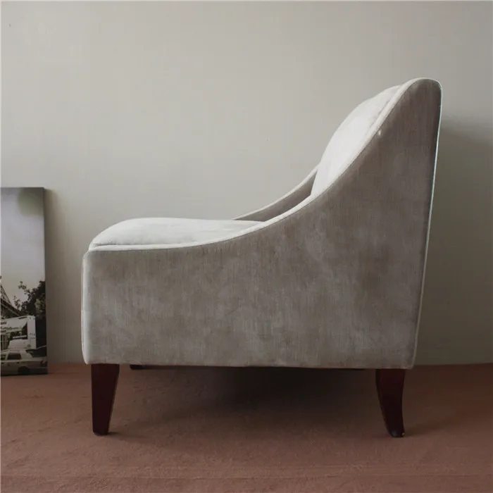 Hotel Velvet leisure chair, living room wooden sofa chair, antique french leisure chair