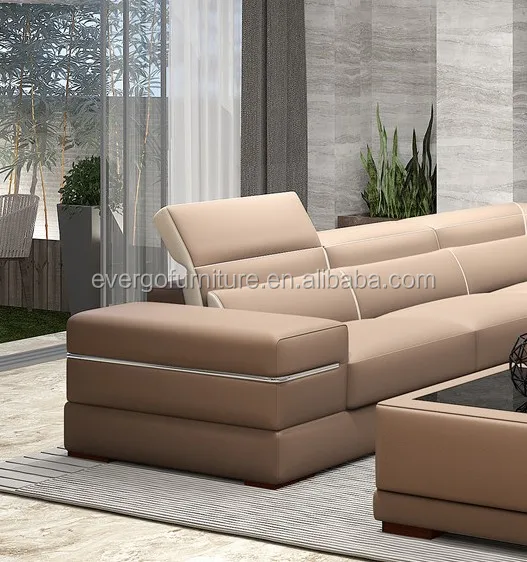 
Evergo furniture corner sofa living room sectional leather sofa set 
