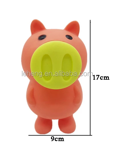 manufacturers direct original best sell plastic pig shape with a soft and wocie nose orange money collection piggy bank for kids