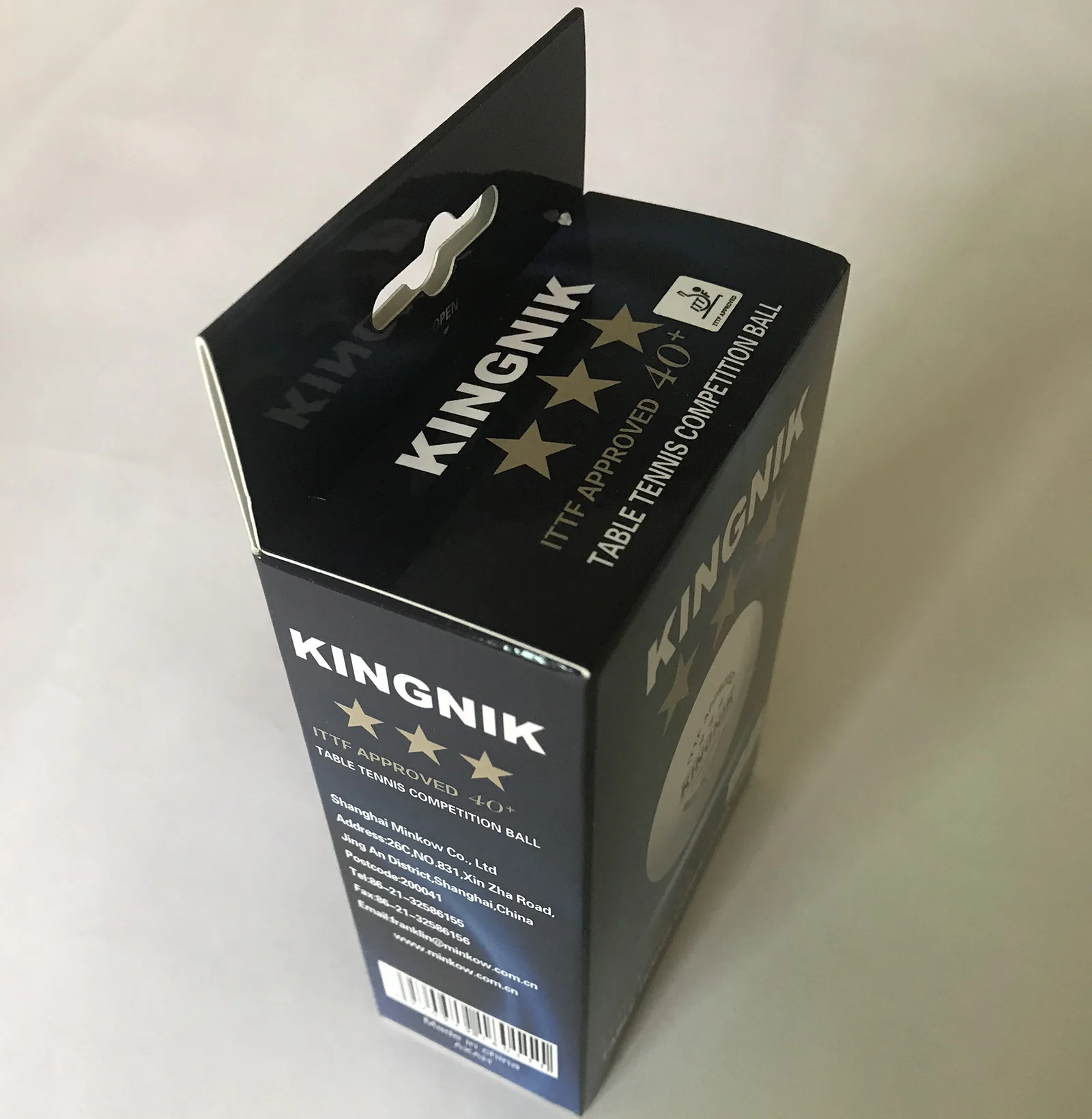 
ITTF approved KINGNIK Premium 3 star 40+ poly table tennis ball (box with hooking hole) 
