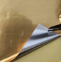 PET in Sheet or Roll Waterbased Adhesive Label Paper 50mic Brushed Golden Waterproof Silicone Label Sticker a Grade Masking