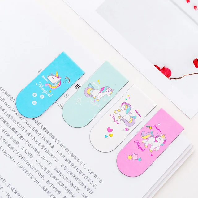 
Cute cartoon animal unicorn magnetic bookmark creative gift mini book folder 