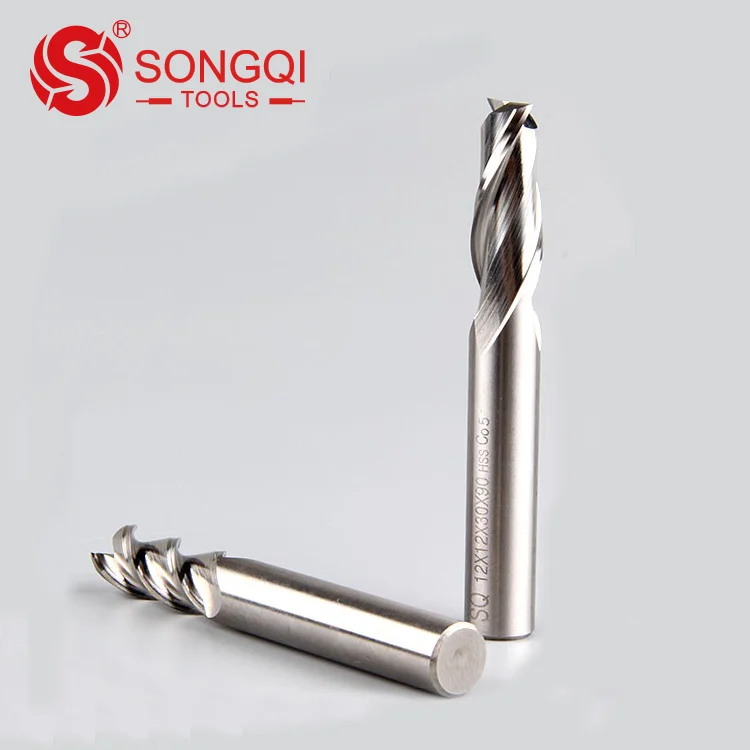 HSS Milling Cutter 2/3/4F M35 End Mill with Cobalt for Aluminum CNC Tooling System Cylindrical Shank 2/3/4flutes 50-100mm 1-25mm