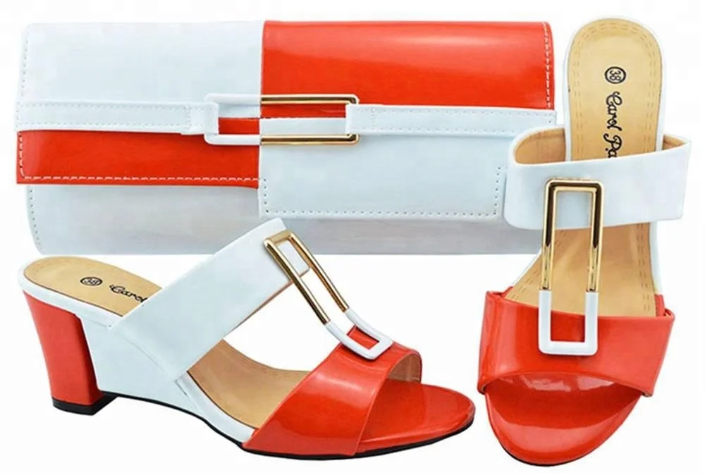 AB8537 Wholesale African women hand bags and bag set to match ,quality african shoes bag set peach color for wedding