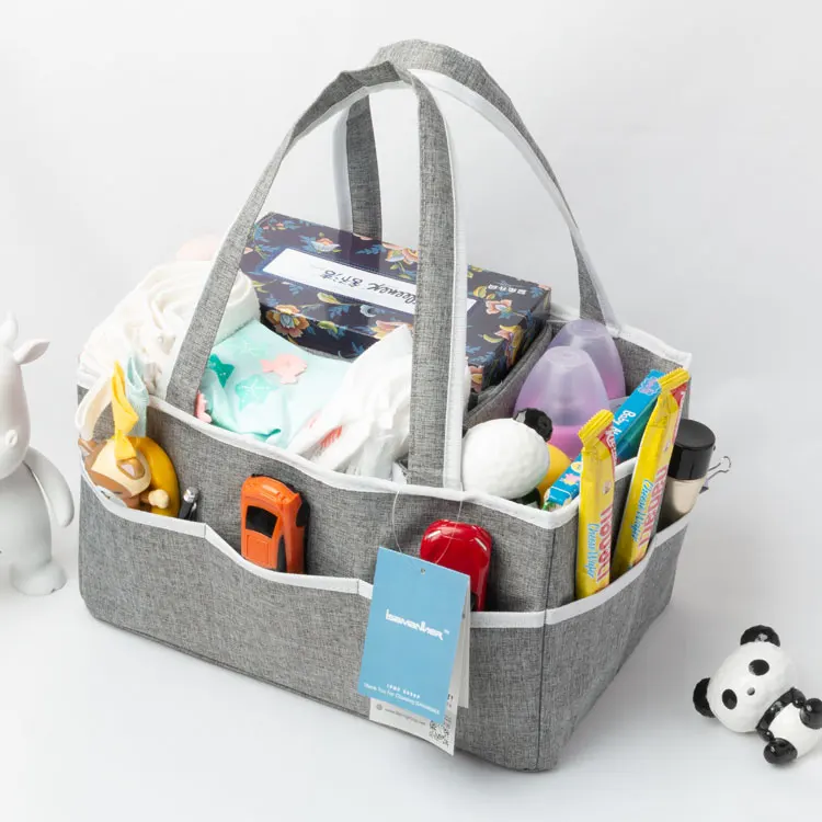 Large fashion nursery organizer cotton baby diaper storage caddy