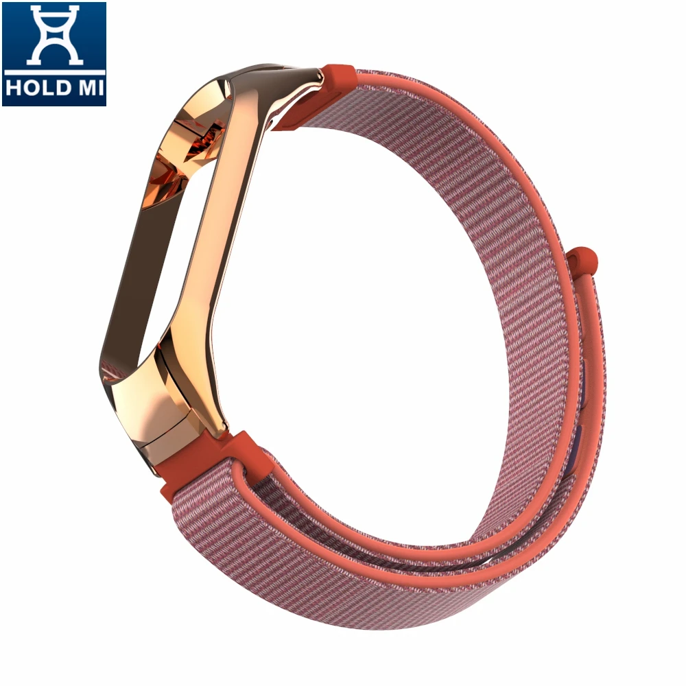 ODM Holdmi new arrival 43031 series nectarine color 14mm nylon watch band for xiaomi band 4