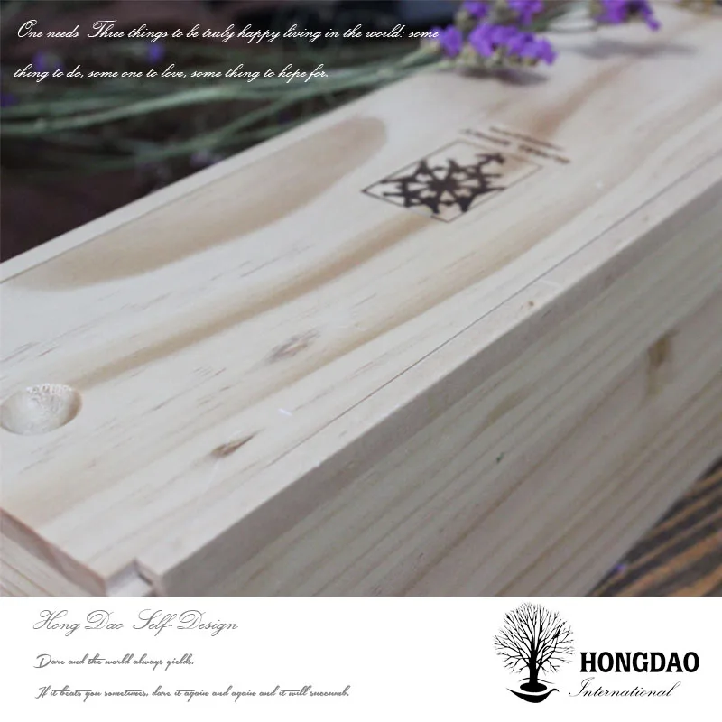
HONGDAO 100% natural wood material Box wooden wine cookie box with compartitions wholesale 