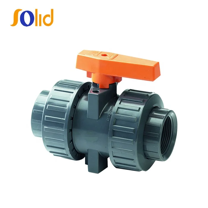 Manual Plastic UPVC PVC Double Threaded True Union Water Valve Ball Valve