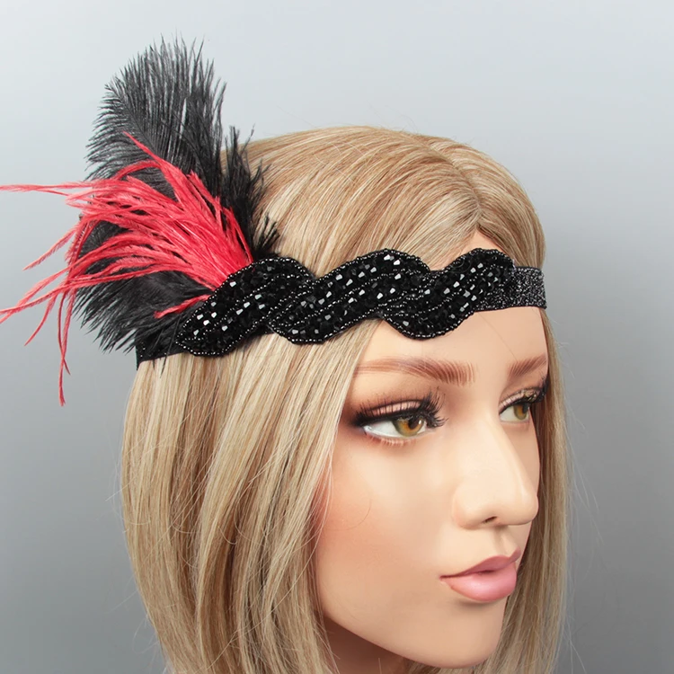 New product hair accessory indian feather headpiece design fashion wedding feathers headdress