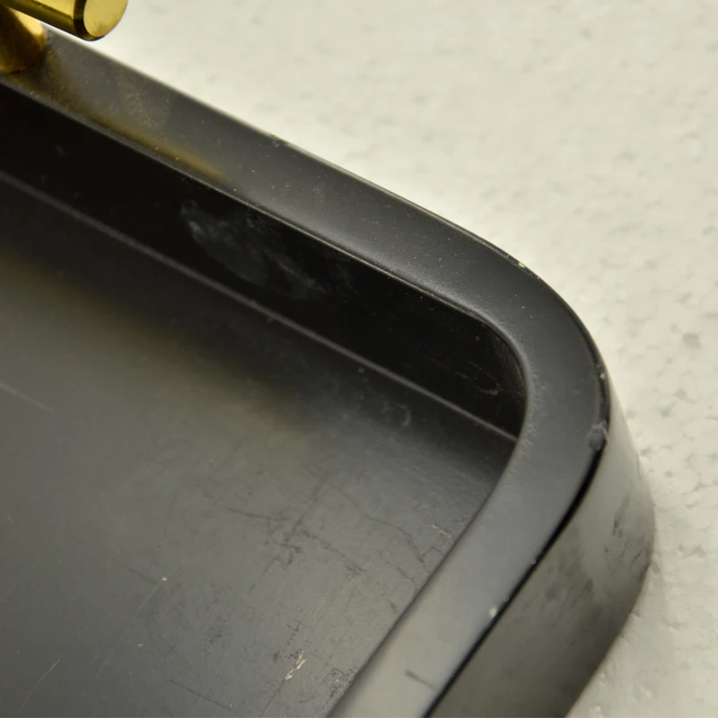 OEM print houseware custom rectangular black serving  wood armrest  long handle tray