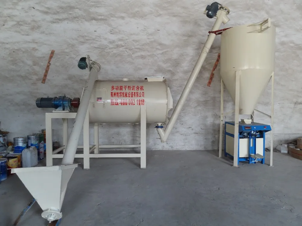 Factory  Mix Dry Packing Plaster Automatic Weight Premixed Lime Mortar Mixer Simple Tile Grout Making Machine