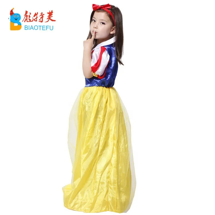 children carnival girl snow white princess cosplay fancy dress costumes party cosplay kids costumes in TV/MOVIES in stock