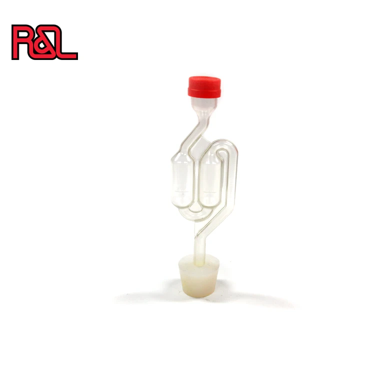 Air Locker with red cap S-Shape Double Bubble Airlock for Wine Making and Beer Making Homebrew