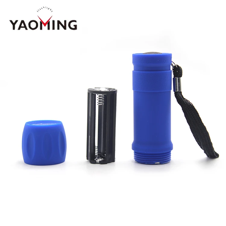 YAOMING cheap rubber 9led torch light mini flashlight promotional/led projector torch