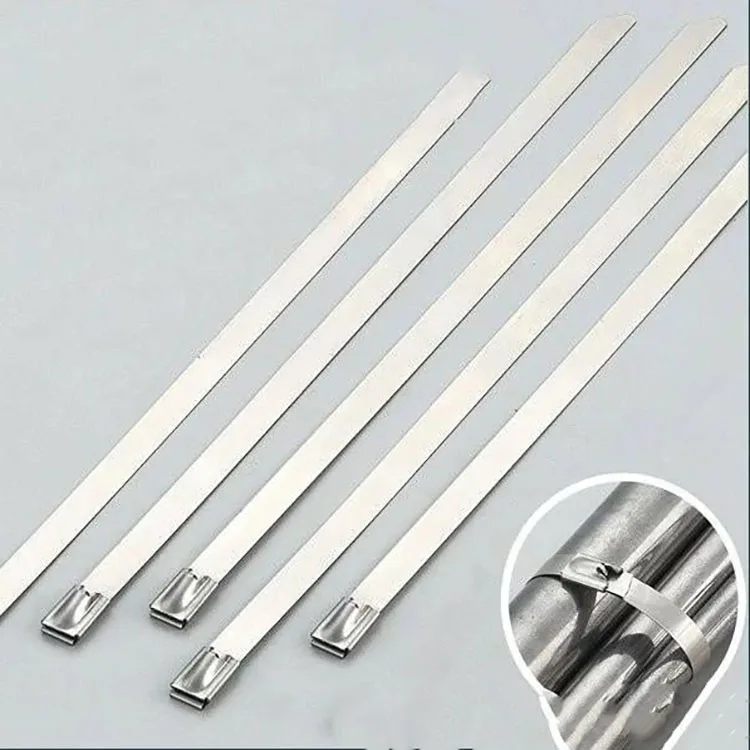 Оптовая продажа, кабельная стяжка из нержавеющей стали с покрытием, Китай, шариковый замок, металлическая стяжка