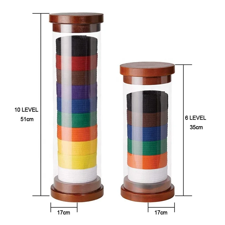 Martial Arts belt display stand 10 Level Taekwondo Belt Display Cylinder Karate Belt display racks