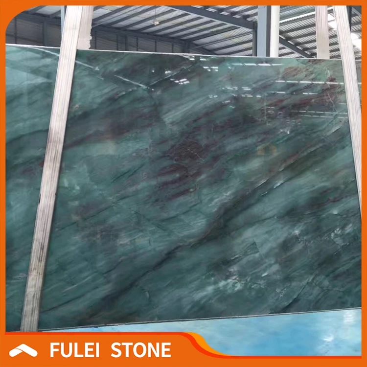Polished Brazilian Green Quartzite Slab Emerald Queen Quartzite