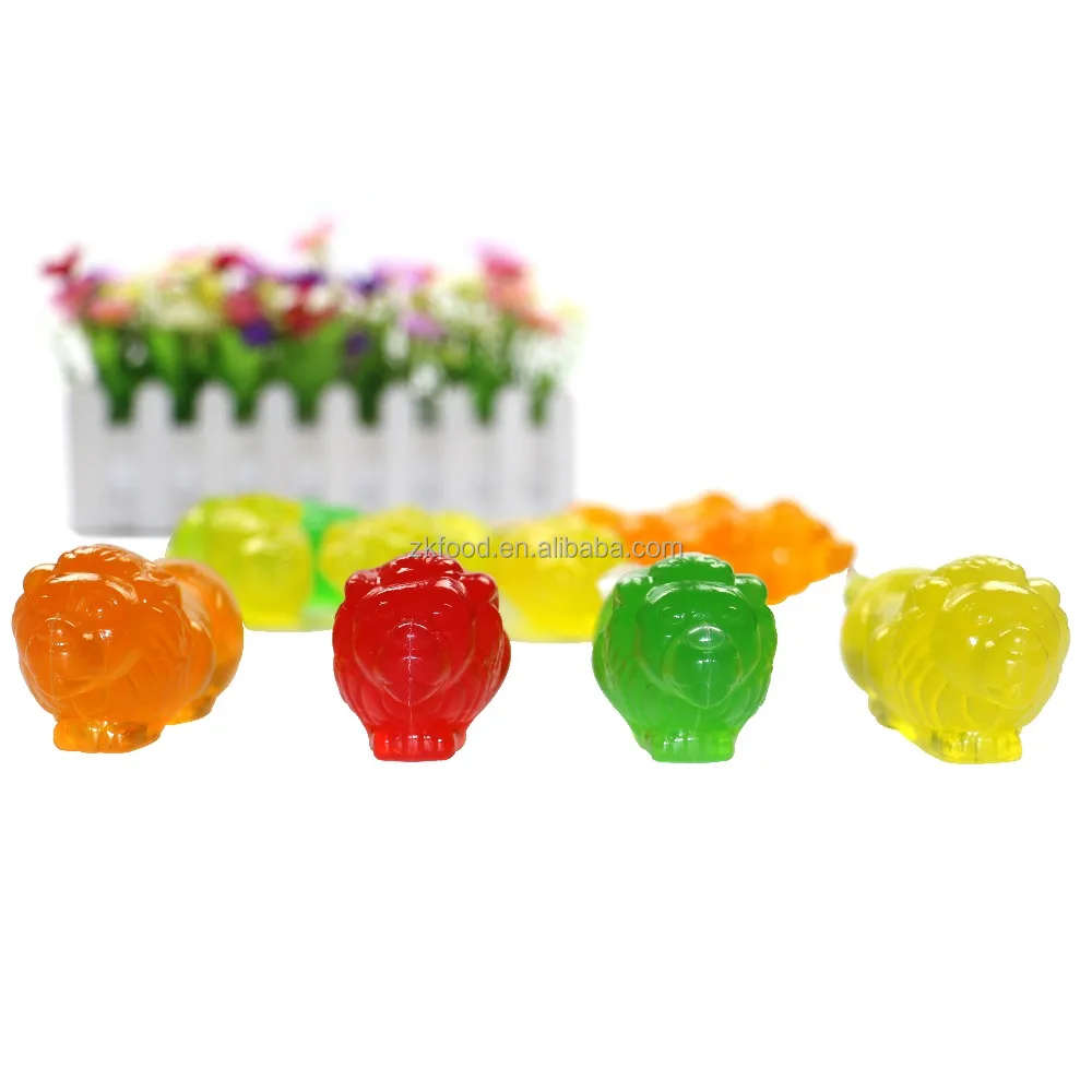 Lion shape fruit Jelly in jar , snack jelly