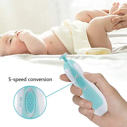 
Safe Electric Baby Nail Trimmer, Baby Nail File Kit, Additional Replacement Heads, Newborn Toddler Toes and Fingernails, Trim 