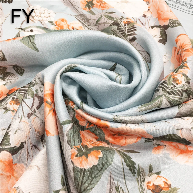 Factory Direct Hand Roll Digital 100% Silk Mosi Scarf
