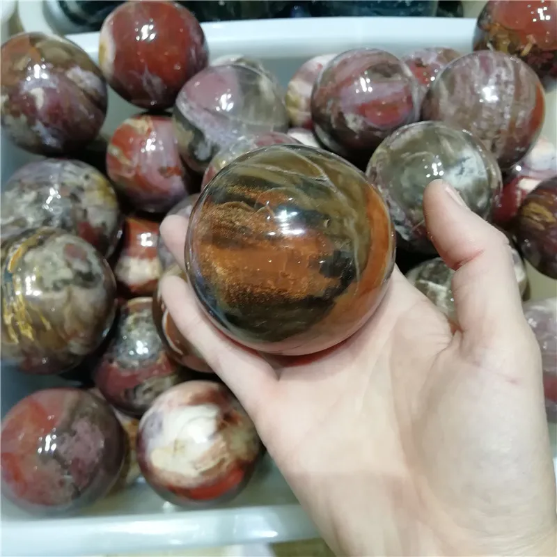 Wholesale Natural Petrified Wood Ball Wooden Fossil Stone Ball
