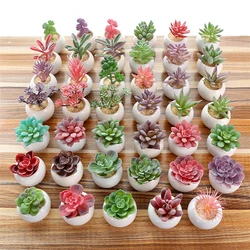 High quality Artificial mini Succulents potted with ceramics pot desk decoration  for home office indoor decoration