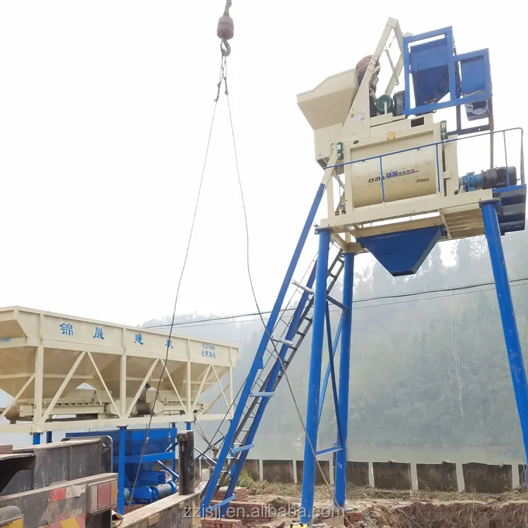 Factory direct sale reliable quality HZS50 concrete mixing plant with small mortar mixer