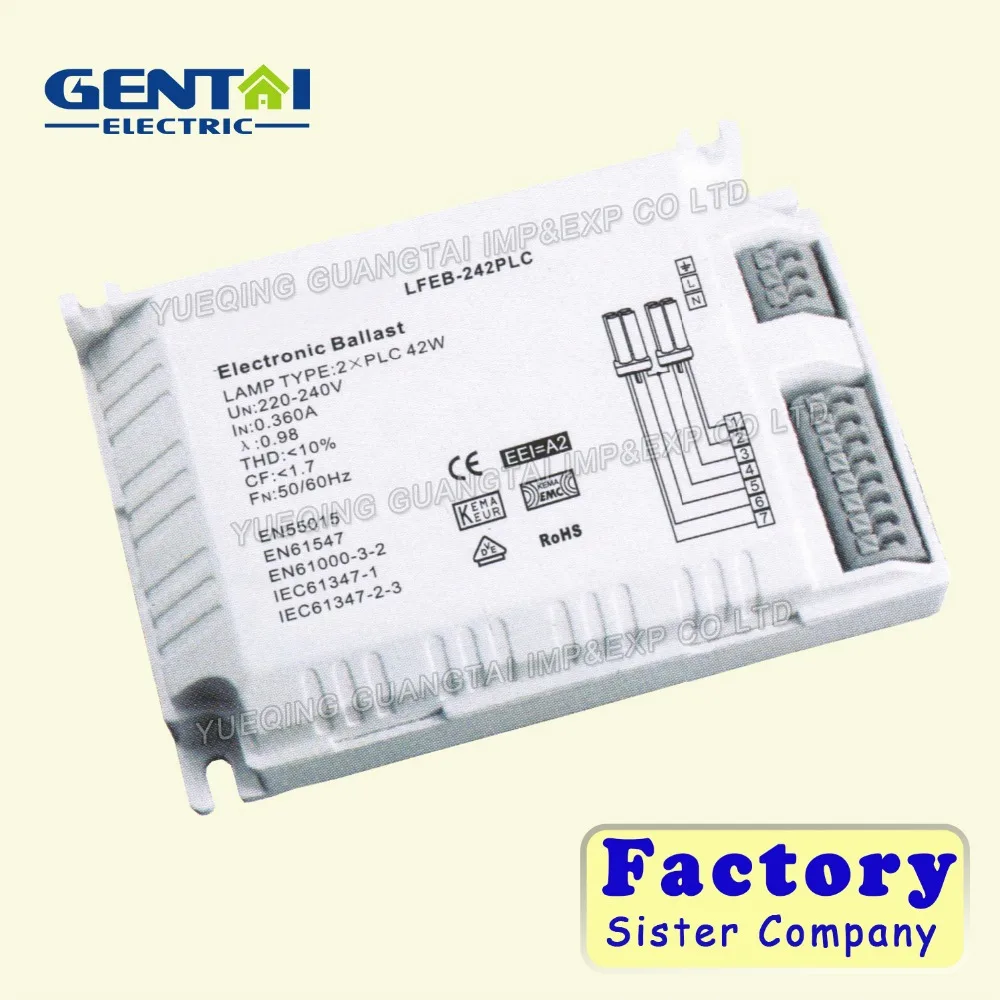 Высококачественный электронный балласт 2xPLC42W 220-240 В для круговой флуоресцентной лампы 2D