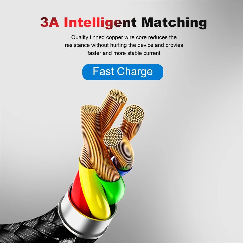 
Free Sample 1m/2m 360 degrees quick 3 in 1 magnetic USB charging cable for lighting cable 