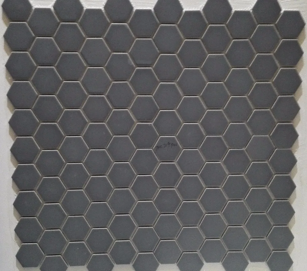 Foshan Factory Grey Colored Hexagon Mosaic Tile