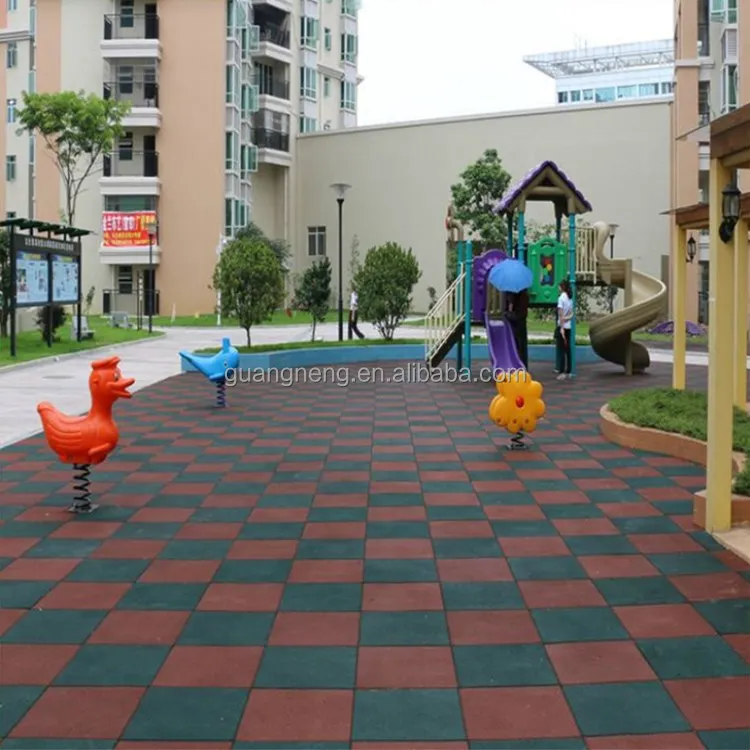 Latest Floor Rubber Gym Mat Black Rubber Tiles Lastic Outdoor Safety Recycled Granules Rubber Floor Tile For Gym