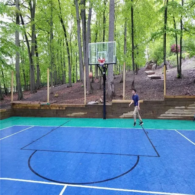 wet pour surfacing 3x3 PP interlock modular basketball half court