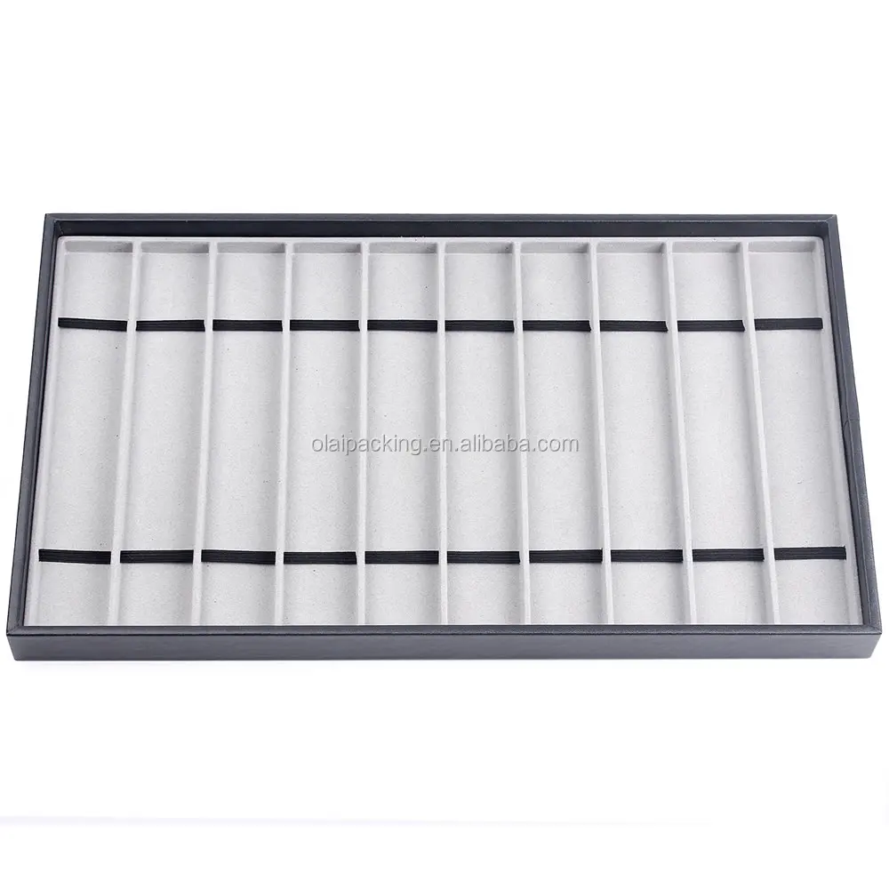 various slots wooden jewelry display for earrings and rings