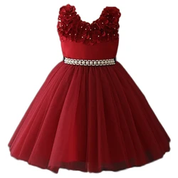 NEW CHRISTMAS evening party dresses dancing clothes for party baby girls christmas dress red new year children