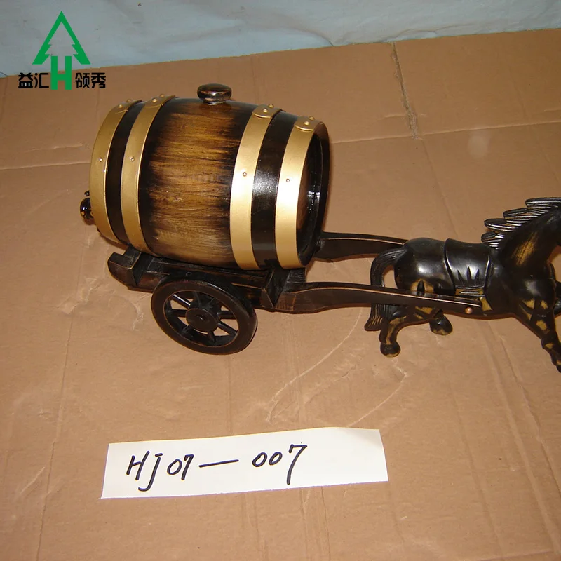 
Wood Ice Wine Beer Barrel Bucket With Horse Stand 