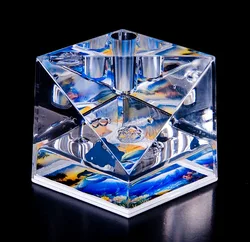 Оптовая продажа, индивидуальный прозрачный держатель для ручек, контейнер, акриловый держатель для ручек с жидкостью, Милая Рыба