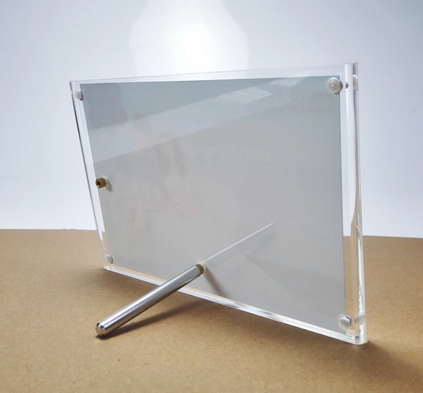 Acrylic Crystal Magnet Photo Frame With Screw For Portrait and Landscape