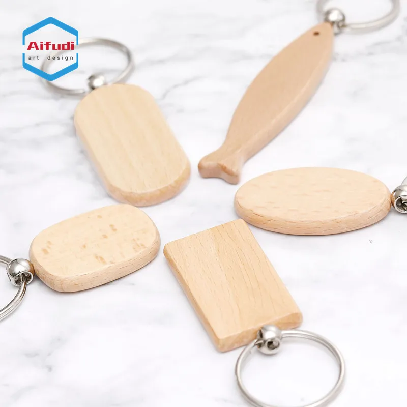 hot sales bulk factory cheap price custom blank wooden key chain keychain