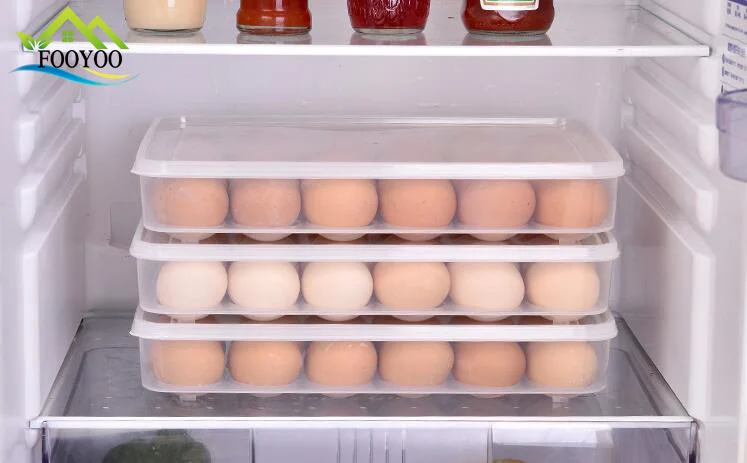 Оптовая продажа, большой прямоугольный 24 яичный лоток, контейнер для хранения, холодильник, пластиковый контейнер для яиц